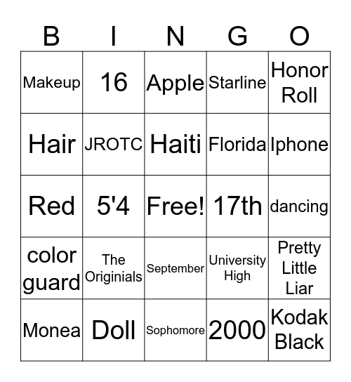 Star Bingo Card