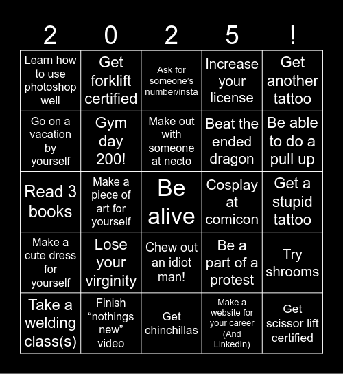 2025 Bingo Card
