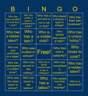 Common Ground Bingo Card