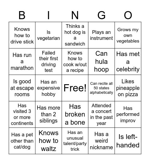 18Doors BINGO Card