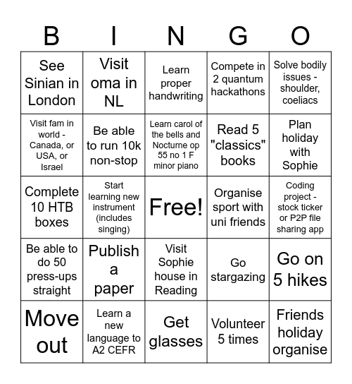 2025 Bingo Card