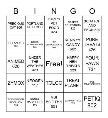 VENDOR BLACK OUT Bingo Card