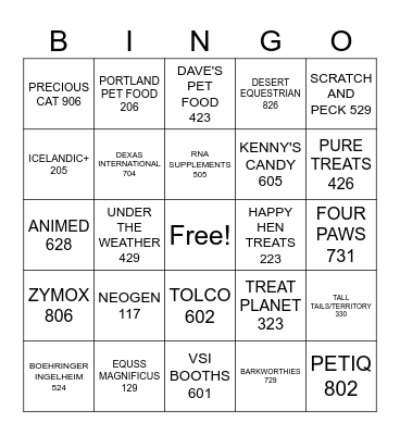VENDOR BLACK OUT Bingo Card