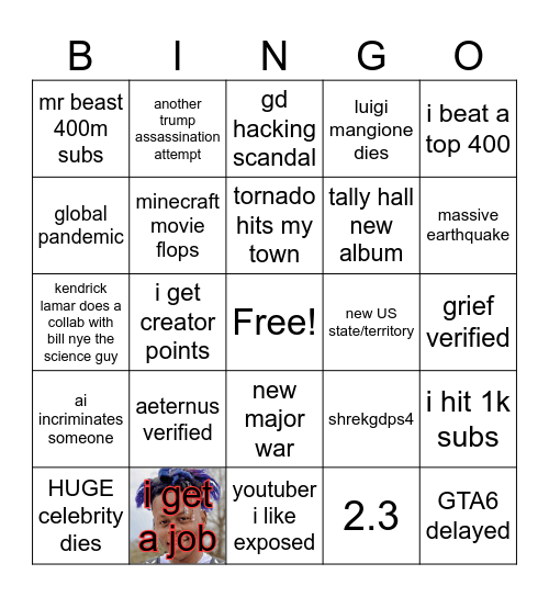 2025 bingo Card