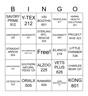 VENDOR BLACK OUT Bingo Card