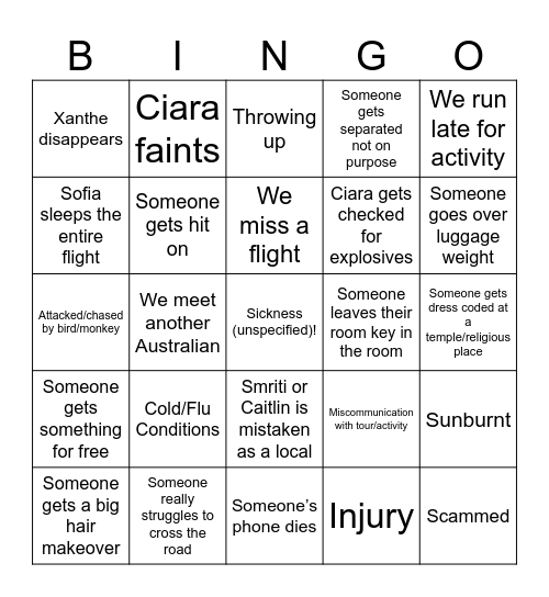 Malaysia Bingo Card