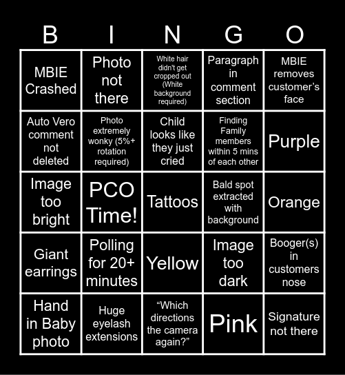 MBIE Manual Hard Bingo! Bingo Card
