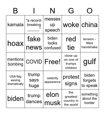inauguration 2025 Bingo Card