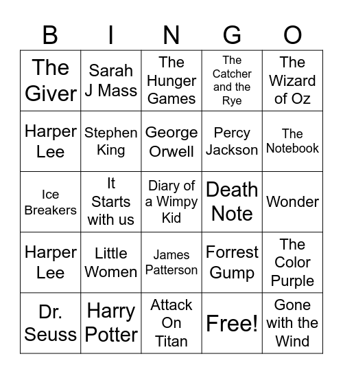 LIBRARY CLUB BINGO Card