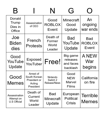 2025 Bingo Card