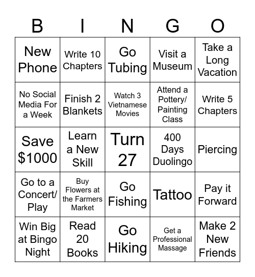 2025 Bingo Card