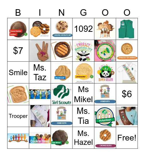 2025 Cookie Bingo Troop 1092 Bingo Card