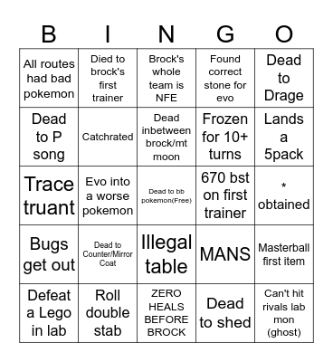 Cali Super Kaizo Bingo Card