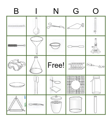 Science Equipment Bingo Card