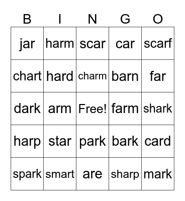 ar Bingo Card