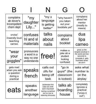 dr allen bingo Card