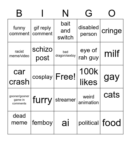 insta bingo Card