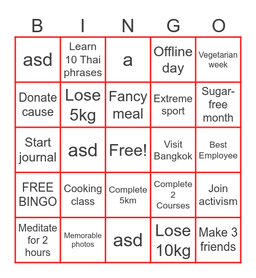 2025 Bingo Card