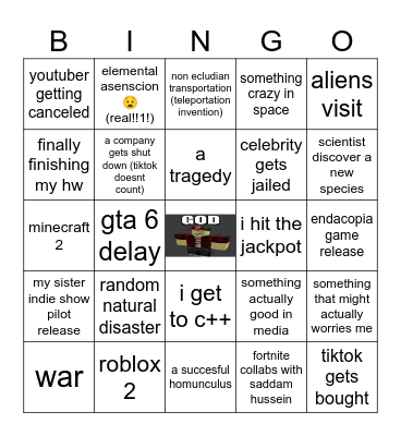 the umpromising year of 2025 Bingo Card