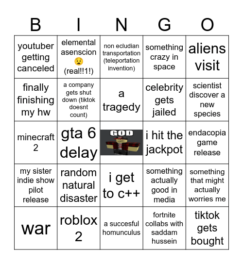 the umpromising year of 2025 Bingo Card