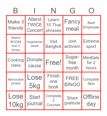 2025 Bingo Card