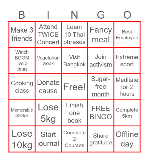 2025 Bingo Card