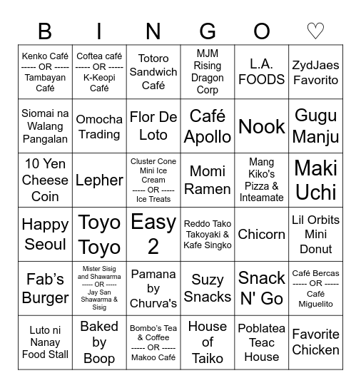 ST. PAUL'S WEEK 2025 CONCESSIONAIRE Bingo Card
