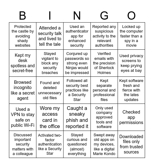 Security Bingo Card