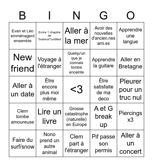 2025 Bingo Card