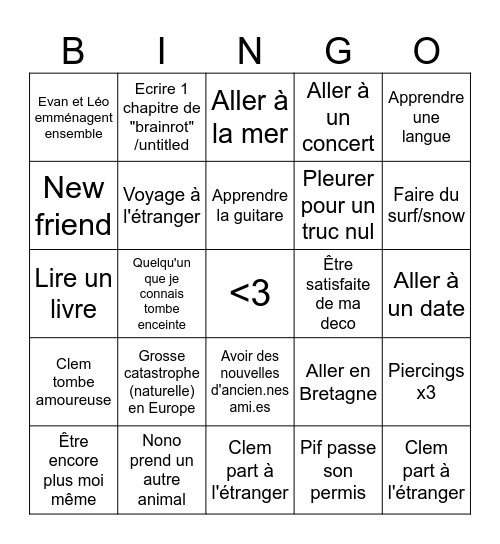 2025 BINGO Card