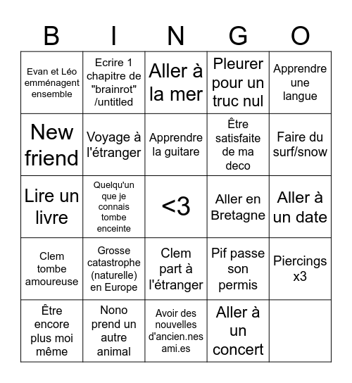 2025 BINGO Card