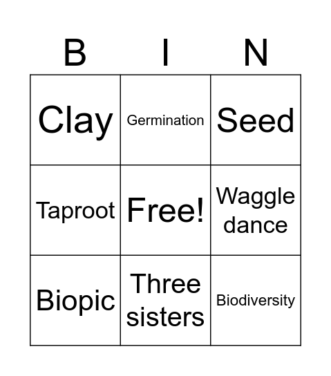 Sping Bingo Card