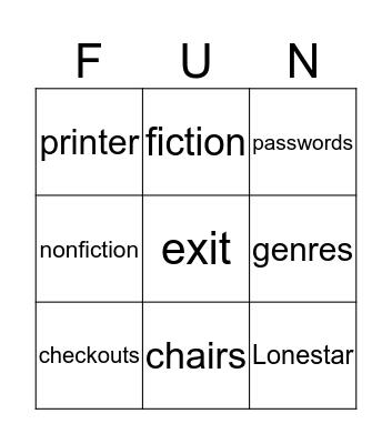 Library Bingo Card