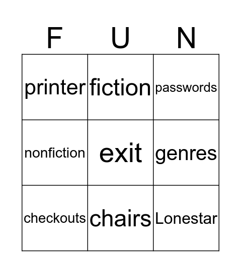 Library Bingo Card