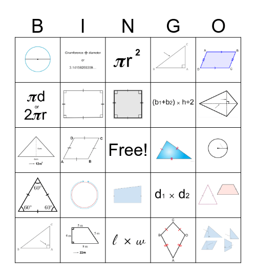 2D Geometry 2 Bingo Card