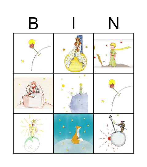 Piccolo Principe Bingo Card
