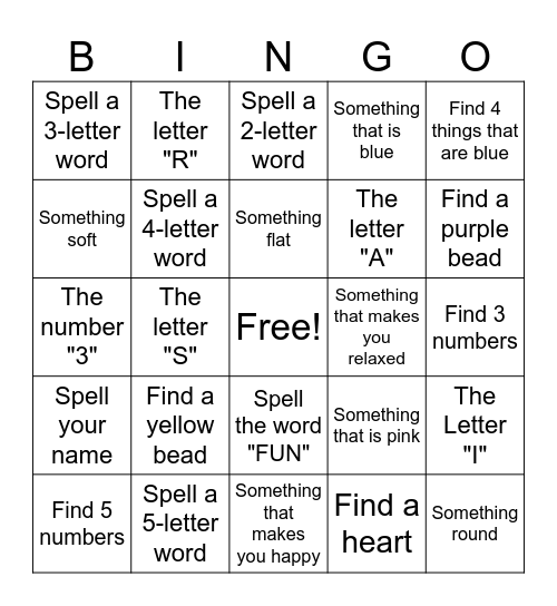 Mindful Sensory Exploration BINGO Card