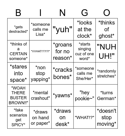 ME EVERYDAY!! Bingo Card