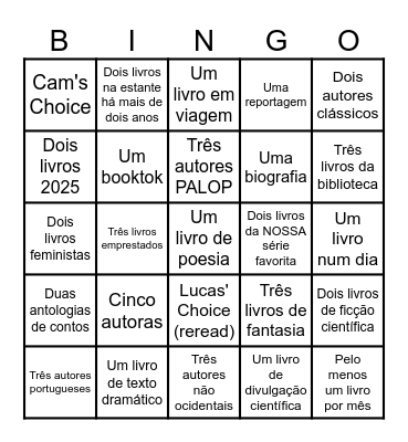 Livros Bingo Card