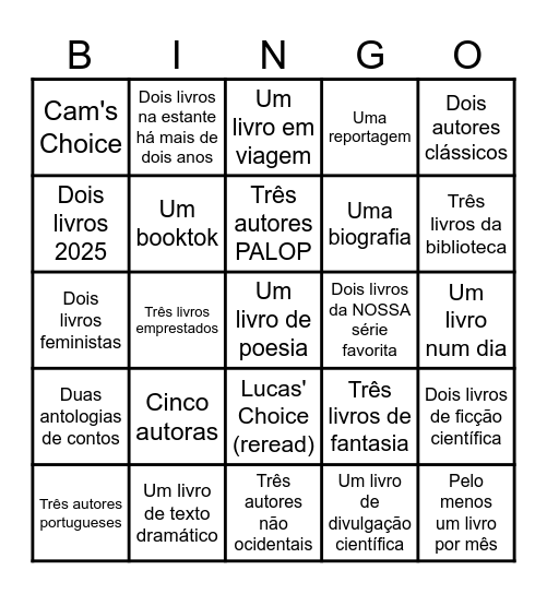 Livros Bingo Card