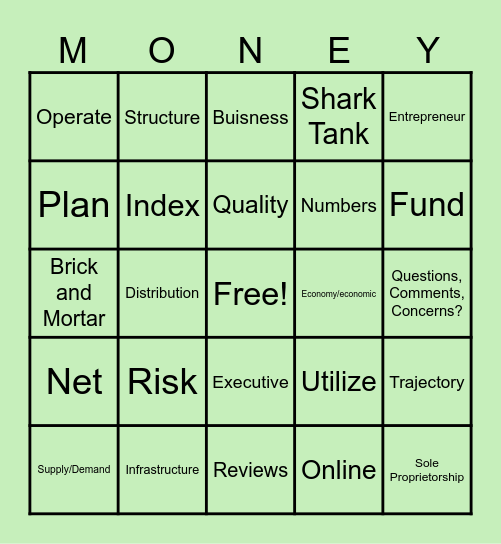 Business Essentials Bingo 2.0 Bingo Card