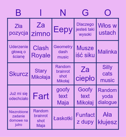 How to have a good segs Bingo Card