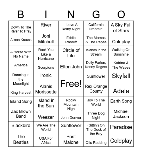 Earth Day Bingo Card