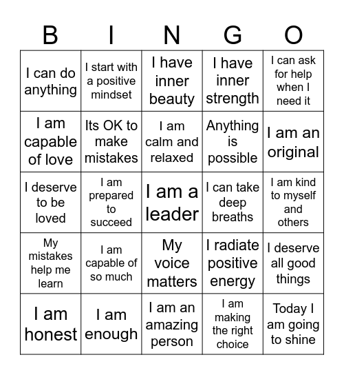 "You is kind, you is smart, you is important Bingo Card