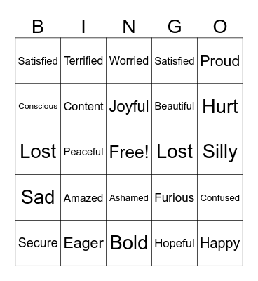 Mental Health Bingo Card