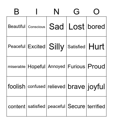 Mental Health Bingo Card