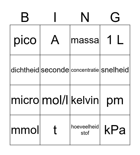 rekenbingo Card