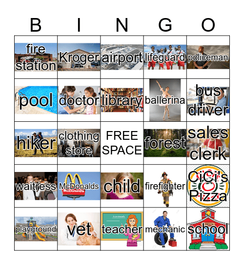 Who and Where Bingo Card