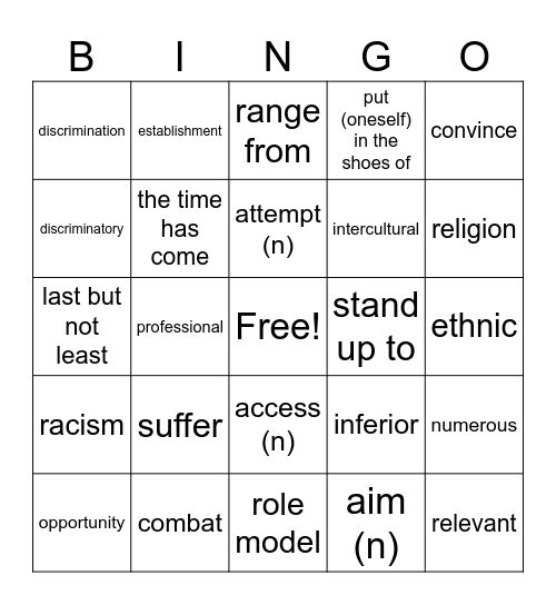 Show racism the red card Bingo Card
