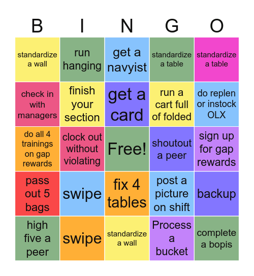 Floor Bingo Card Bingo Card